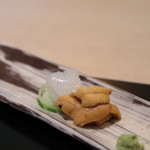 味あら井 - 雲丹、朝しめアオリイカ