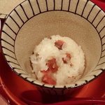 割烹 新多久 - 蒸物；飯蒸し. "酒びたし"のおこわです @2017/10/22