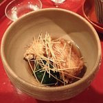 割烹 新多久 - 油物；湯葉揚げ. 鮭の摺身を湯葉で巻いて揚げてあります @2017/10/22