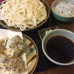 手打ちうどん 袋屋 - ♪舞茸天うどん￥950　ぷちしらす丼￥300