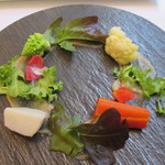 アマルフィイ - 冬の根菜と鮑の肝のバーニャカウダ