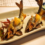 英ちゃん冨久鮓 - 子持ち鮎 塩焼き