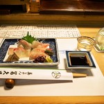 英ちゃん冨久鮓 - お造り（鯛、平目） ＆ 惣花