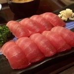 まぐろ丼　加一 - まぐろ中トロ寿司セット…1550円