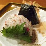 おにぎん - Aセット(梅ちりめん・えび天)