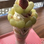 雪みるく - たっぷりシャインマスカットといろいろフルーツヨーグルトのパフェ 1000円