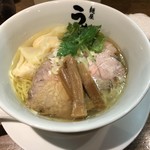 うめはら - 海老ワンタン塩ラーメン 細麺