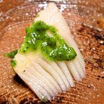 川波 - 先付け、旬の筍です。