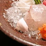 川波 - ヒラメは肝もつきます。ポン酢で食べる