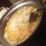 個室居酒屋 北海道 魚均 - 寄せ鍋　〆の雑炊(2017.11.10)