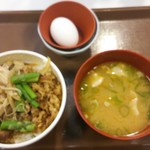 すき家 - すき家　キノコとアスパラ牛丼豚汁玉子セット
