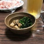 奥ながら - お通し【ほうれん草と鰤】