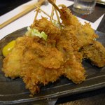 穴子料理と地酒 浅草 川井 - 串揚げ盛合わせ（海老、椎茸、豚、鶏、あなご）