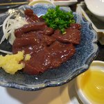 穴子料理と地酒 浅草 川井 - 豊後牛レバ刺