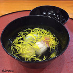 千松しま - アコウと粟餅､菊花の椀物