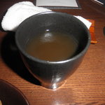 西中洲 楽久虎 - 熱い、黒ウーロン茶でサッパリ