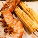 炭家 - エビとベビーコーン