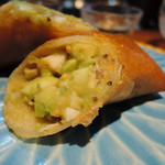 明道町中国菜 一星 - 春巻き（　アボカド、帆立、トマトのマスタードソース　）