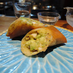 明道町中国菜 一星 - 春巻き（　アボカド、帆立、トマトのマスタードソース　）