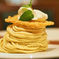 トラットリアイタリア 銀座店 - デザートセット 1059円 の鹿児島産安納芋のモンブラン