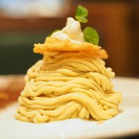 トラットリアイタリア 銀座店 - デザートセット 1059円 の鹿児島産安納芋のモンブラン