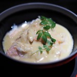 エクアトゥール - ズワイガニのフラン　白味噌とフォアグラのソース