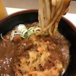 名代 富士そば - かき揚げカレーうどん麺リフト