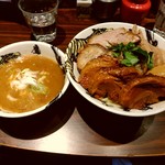 麺屋武蔵 鷹虎 - 【2017.11.12(日)】濃厚つけ麺肉三昧(大盛・300g)1,550円