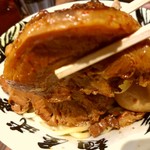 麺屋武蔵 鷹虎 - 【2017.11.12(日)】濃厚つけ麺肉三昧(大盛・300g)1,550円のチャーシュー