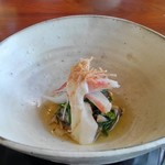XEX ATAGO GREEN HILLS / tempura & sushi An - 蟹と春菊の白和え