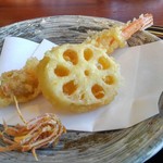 XEX ATAGO GREEN HILLS / tempura & sushi An - 天使の海老と蓮根の天婦羅