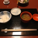 俵屋旅館 - 止椀　白米と合わせ味噌