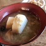 そば舎 あお - お通しのお味噌汁