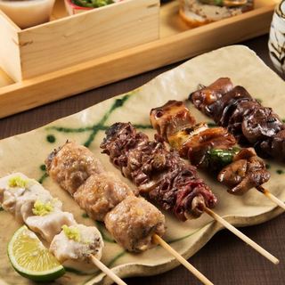 Please come and try our proud Yakitori (grilled chicken skewers)!