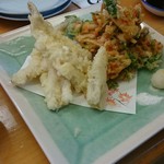 Koishi - 穴子の天ぷら、桜海老のかき揚げ