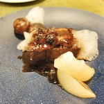 旬亭 なか川 - 鹿ロース肉とフォアグラのステーキ