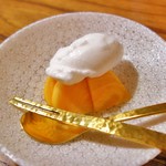 京天神 野口 - 白ワインソルベと柿