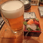 Taishuusakaba Shinsatsukazoku - ビールと通し
