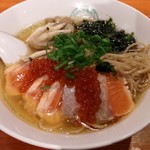 麺屋 六感堂 - 鮭づくし蕎麦（某日限定）＋チャコ飯