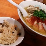 麺屋 六感堂 - 鮭づくし蕎麦（某日限定）＋チャコ飯