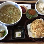 蕎麦切 ゆる里 - かき揚げそば定食￥１，４００