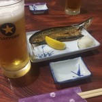 魚料理 松竹 - 生ビールとお通しのサンマ！