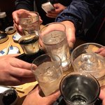 日本そば東京庵 - あ、私は日本酒飲んでる！(笑)