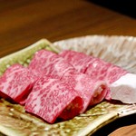 焼肉 大河 - 上カルビのネギ巻き