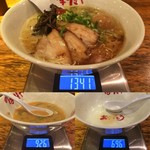 ばりきや - 「ばりこてめん 煮玉子入り」820円総重量（実測値）645g。うち麺・具材重量 415g、うちスープ重量（麺・具材等完食後）230g。