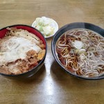 まる満 - 半かつ丼･半かけそば 700円