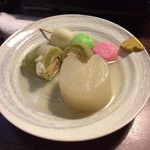 おかめ - 大根、２０１７　１１　４　三色団子、ロールキャベツ