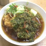 一由そば - 2017.11半そば＋紅葉天＋ミニゲソ天＋生卵で330円