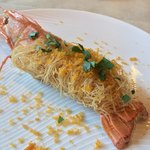 カーサ・デル・チーボ - 愛知産 赤座海老のカダイフ揚げ オレンジとボッタルガ