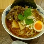 麺屋 猪一 離れ - 炙り和牛の追い鯖そば 1200円